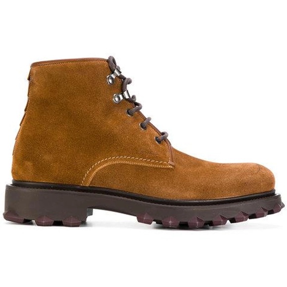 Salvatore Ferragamo "Denver" Suede Hiking Boots in Castoro Brown - Picture 3 of 11